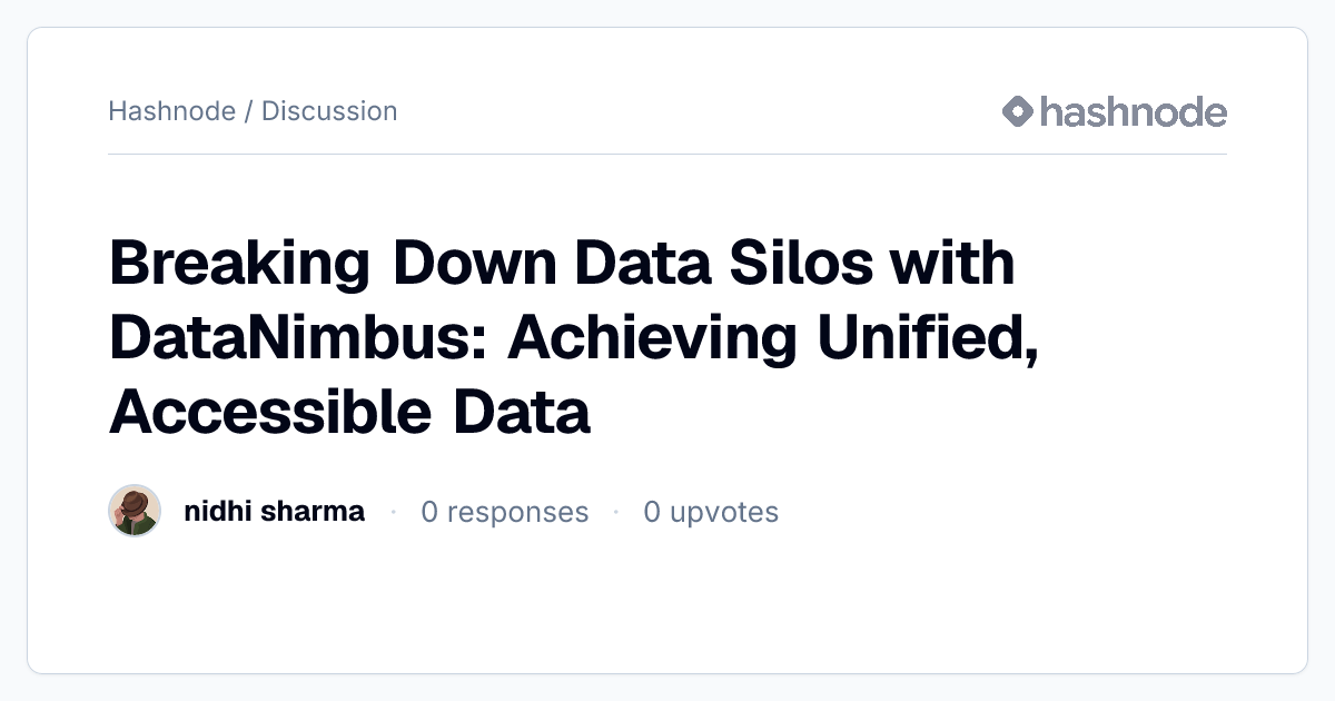 Discussion on "Breaking Down Data Silos with DataNimbus: Achieving ...