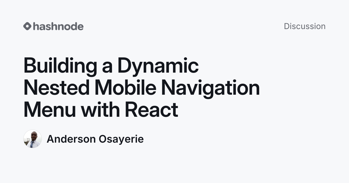 Discussion on "Building a Dynamic Nested Mobile Navigation Menu with ...