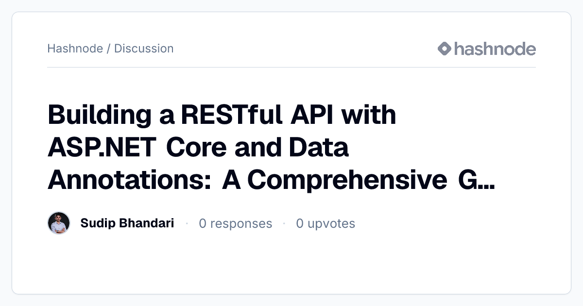 Discussion on "Building a RESTful API with ASP.NET Core and Data ...