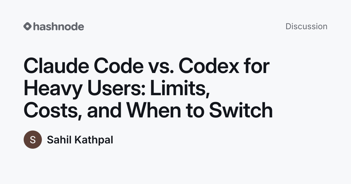 Discussion on "Claude Code vs. Codex for Heavy Users: Limits, Costs ...