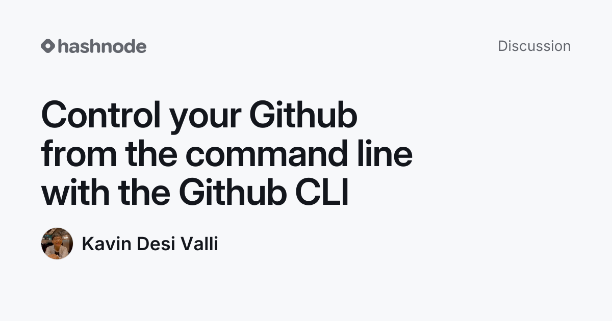 Discussion on "Control your Github from the command line with the ...