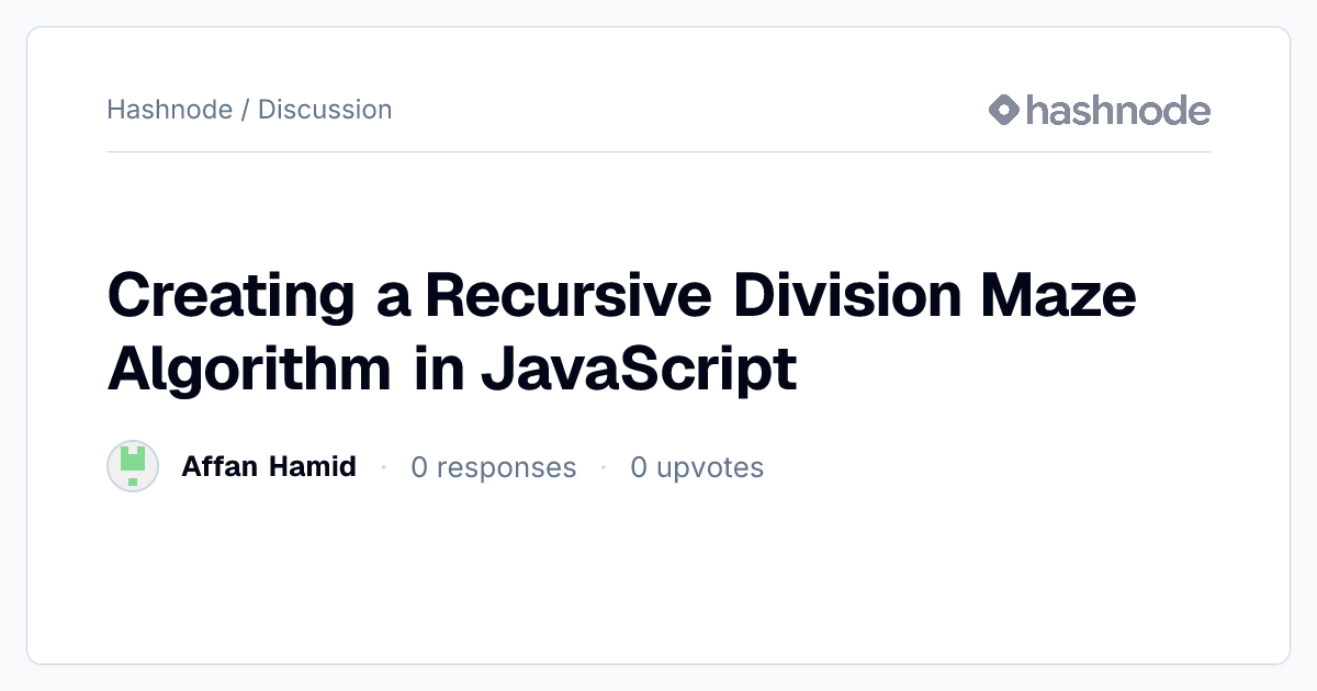 Discussion on "Creating a Recursive Division Maze Algorithm in ...