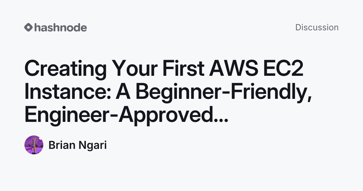 Discussion on "Creating Your First AWS EC2 Instance: A Beginner ...