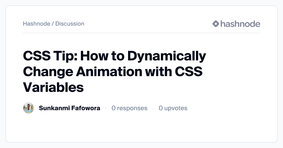 Discussion on "CSS Tip: How to Dynamically Change Animation with CSS ...