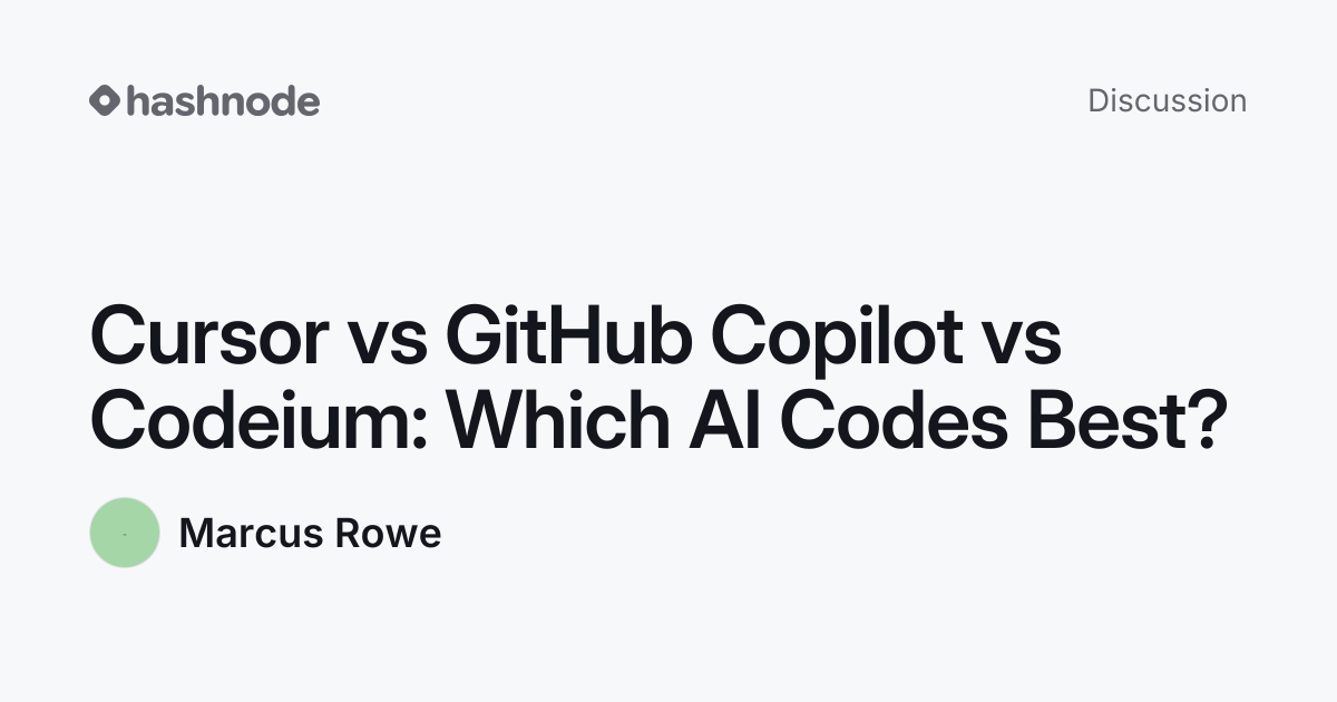Discussion on "Cursor vs GitHub Copilot vs Codeium: Which AI Codes Best ...