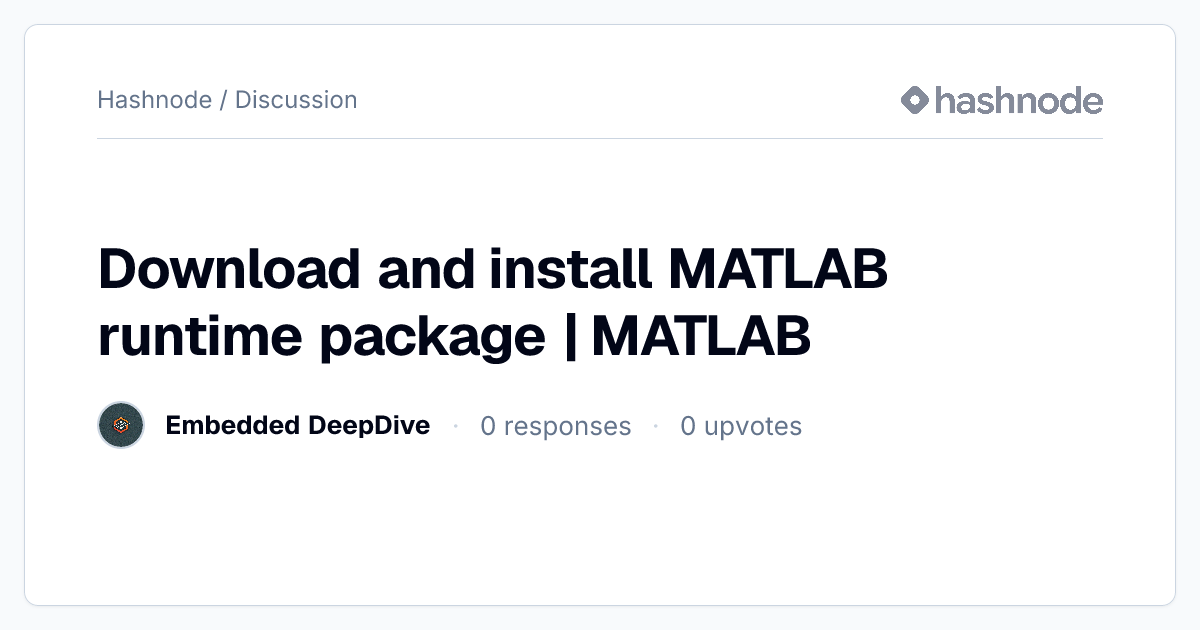 Discussion on "Download and install MATLAB runtime package | MATLAB ...