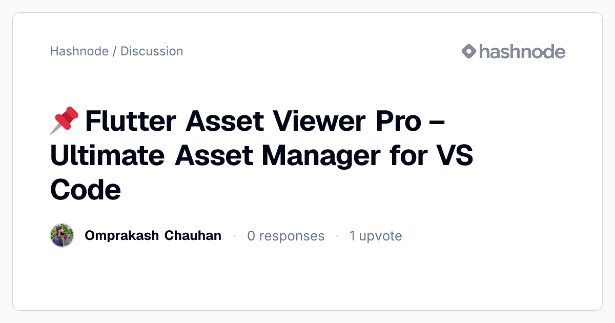 Discussion on "📌 Flutter Asset Viewer Pro – Ultimate Asset Manager for ...