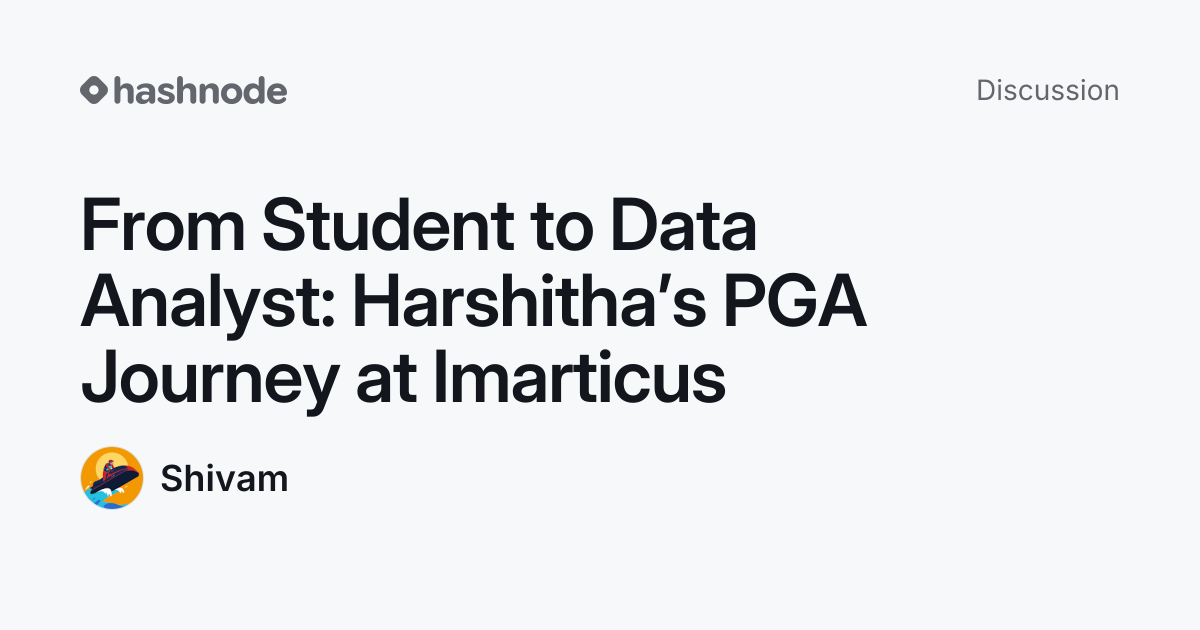 Discussion on "From Student to Data Analyst: Harshitha’s PGA Journey at ...