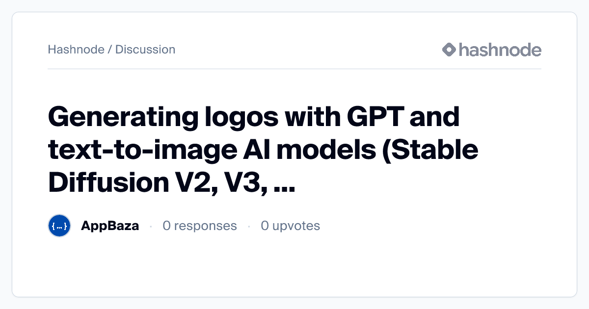 Discussion on "Generating logos with GPT and text-to-image AI models ...