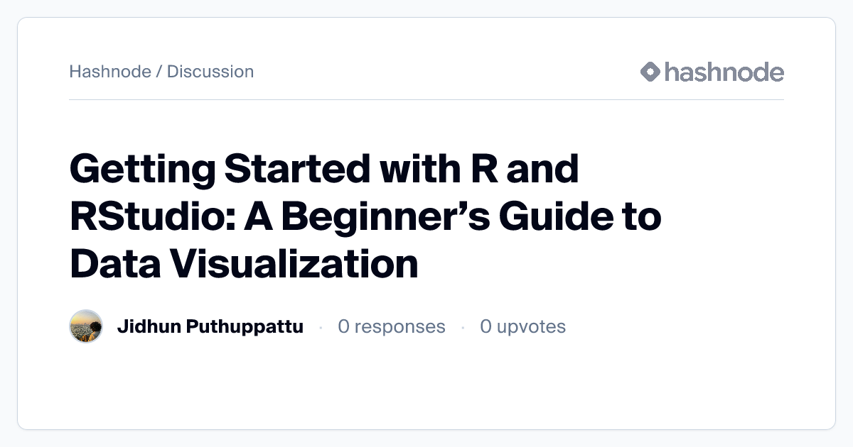 Discussion on "Getting Started with R and RStudio: A Beginner’s Guide ...