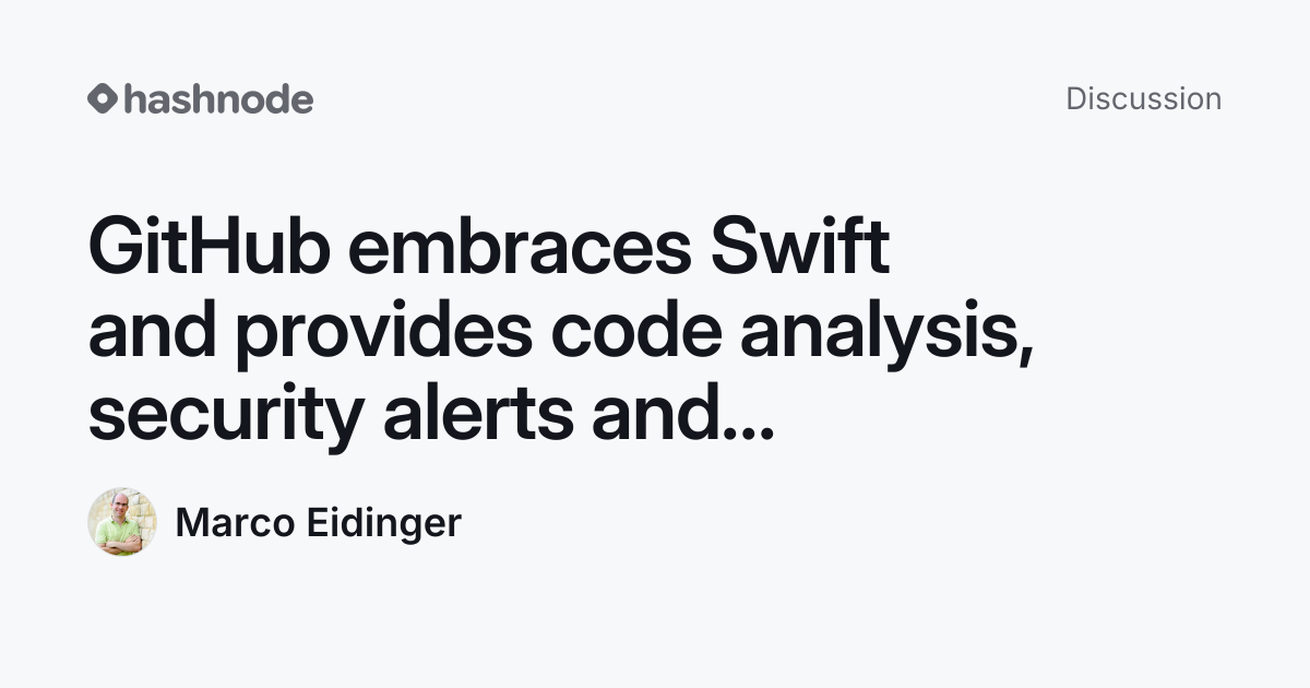 Discussion on "GitHub embraces Swift and provides code analysis ...