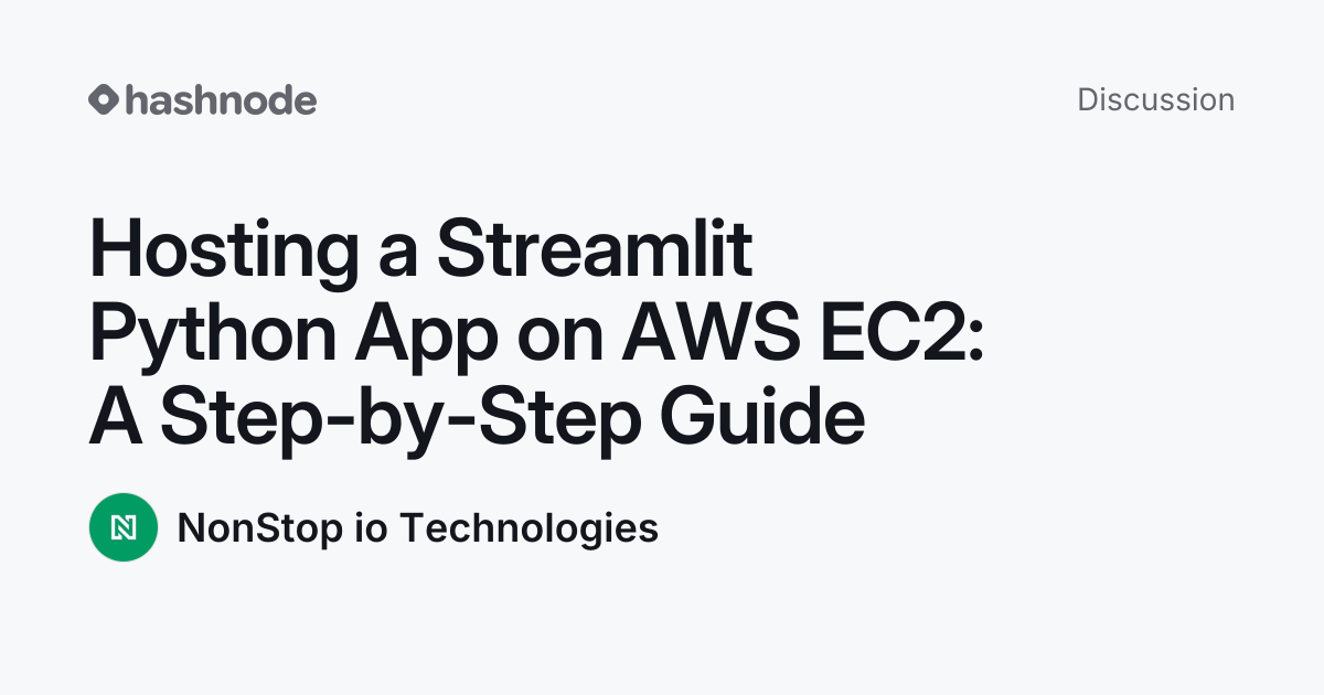 Discussion on "Hosting a Streamlit Python App on AWS EC2: A Step-by ...