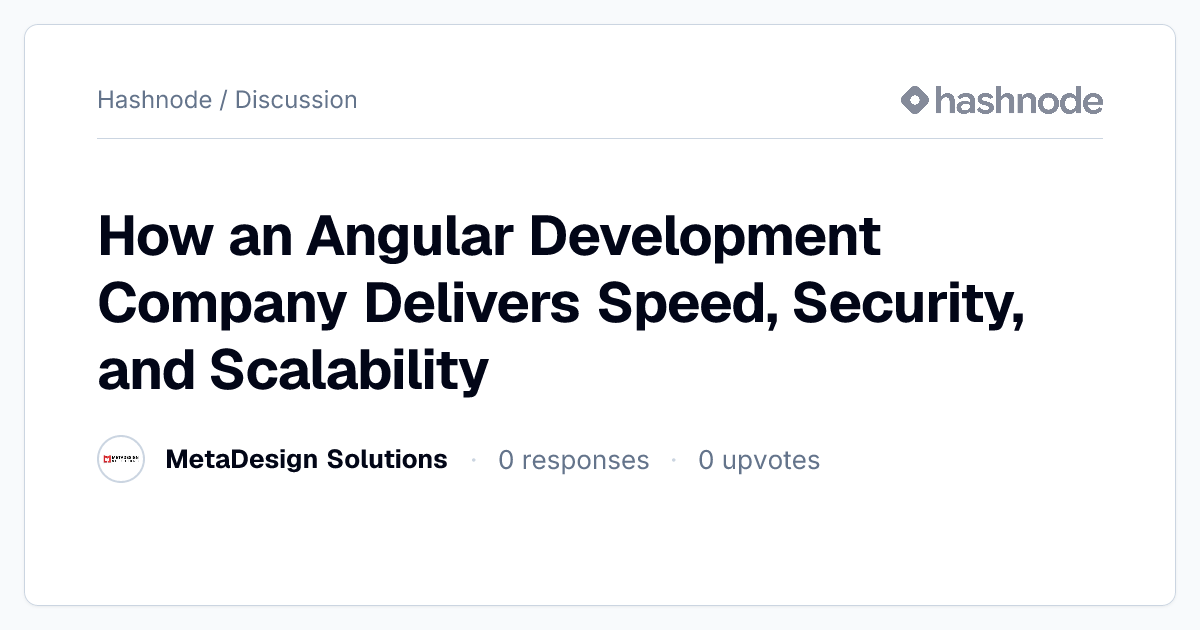 Discussion on "How an Angular Development Company Delivers Speed ...