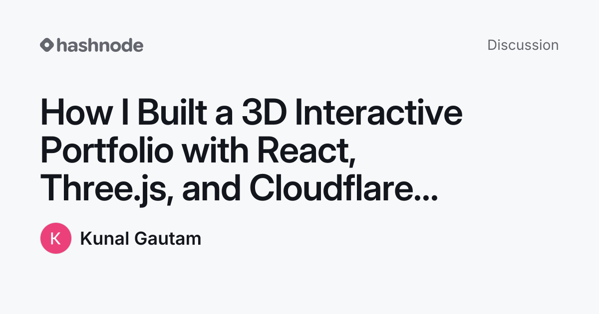 Discussion on "How I Built a 3D Interactive Portfolio with React, Three ...