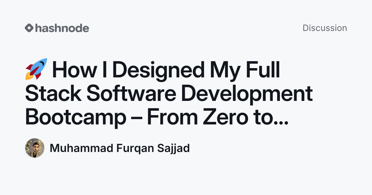 Discussion on "🚀 How I Designed My Full Stack Software Development ...
