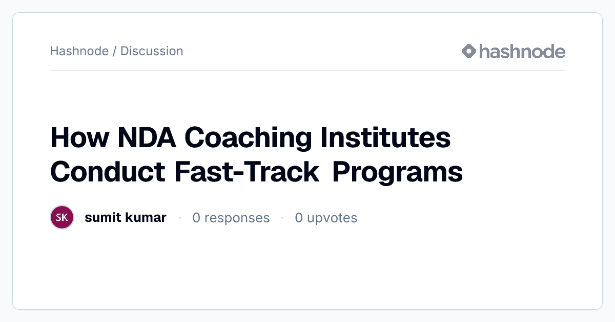 Discussion on "How NDA Coaching Institutes Conduct Fast-Track Programs ...