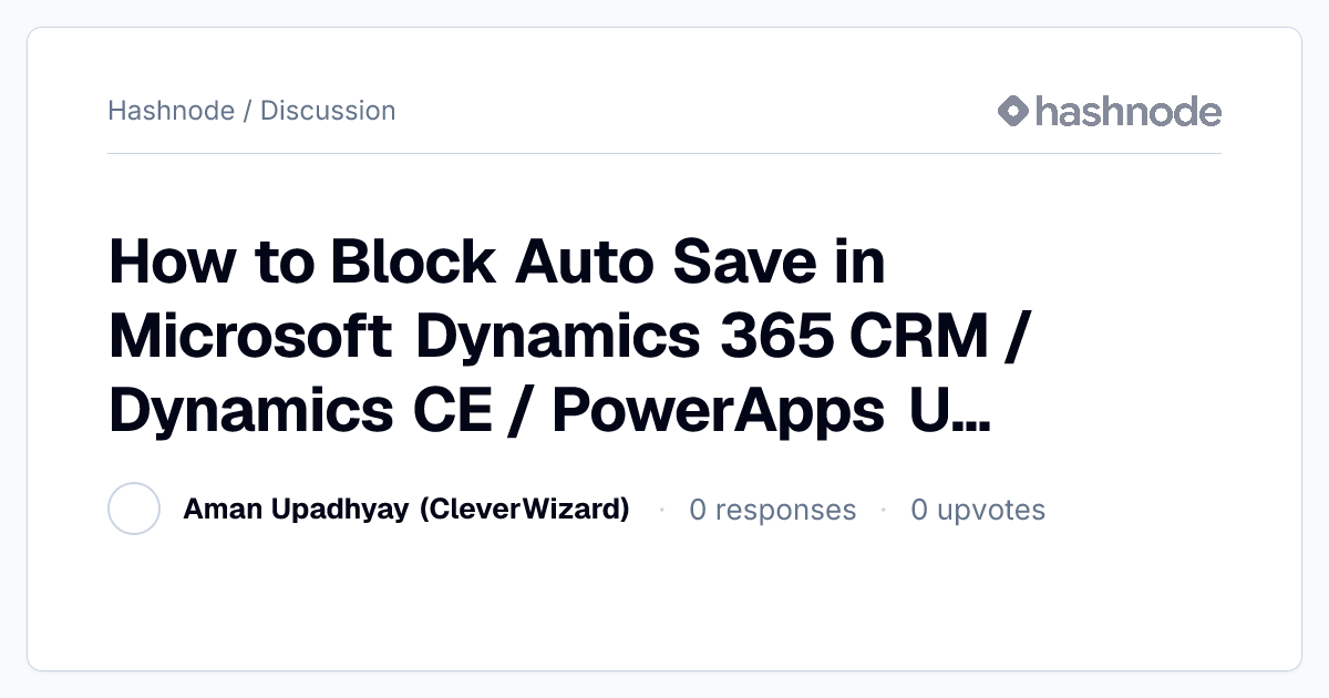 Discussion on 