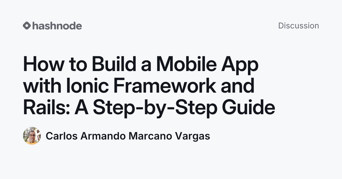 Discussion on "How to Build a Mobile App with Ionic Framework and Rails ...