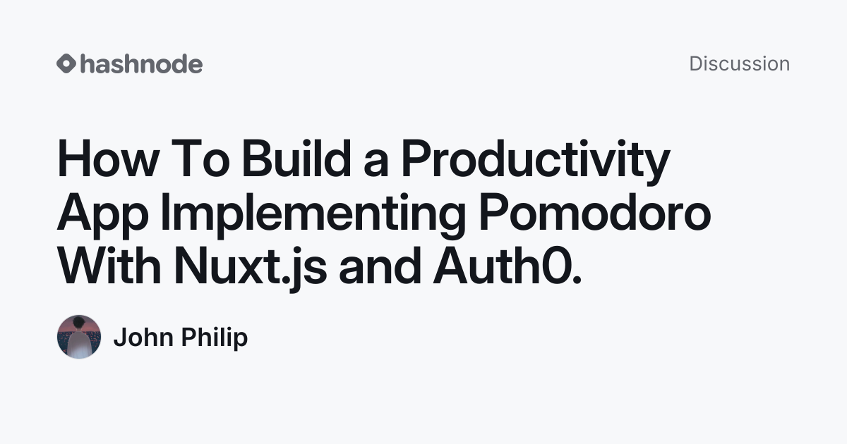 Discussion on "How To Build a Productivity App Implementing Pomodoro ...