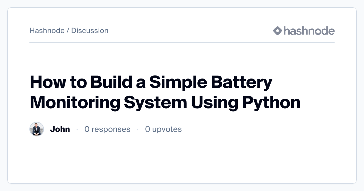 Discussion on "How to Build a Simple Battery Monitoring System Using ...