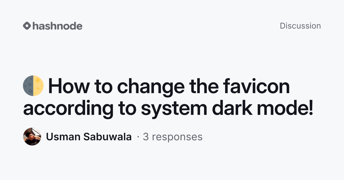 Discussion on "🌓 How to change the favicon according to system dark ...