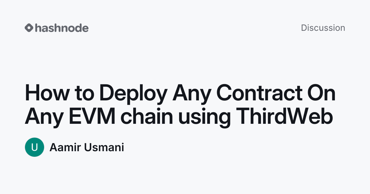 Discussion on "How to Deploy Any Contract On Any EVM chain using ...