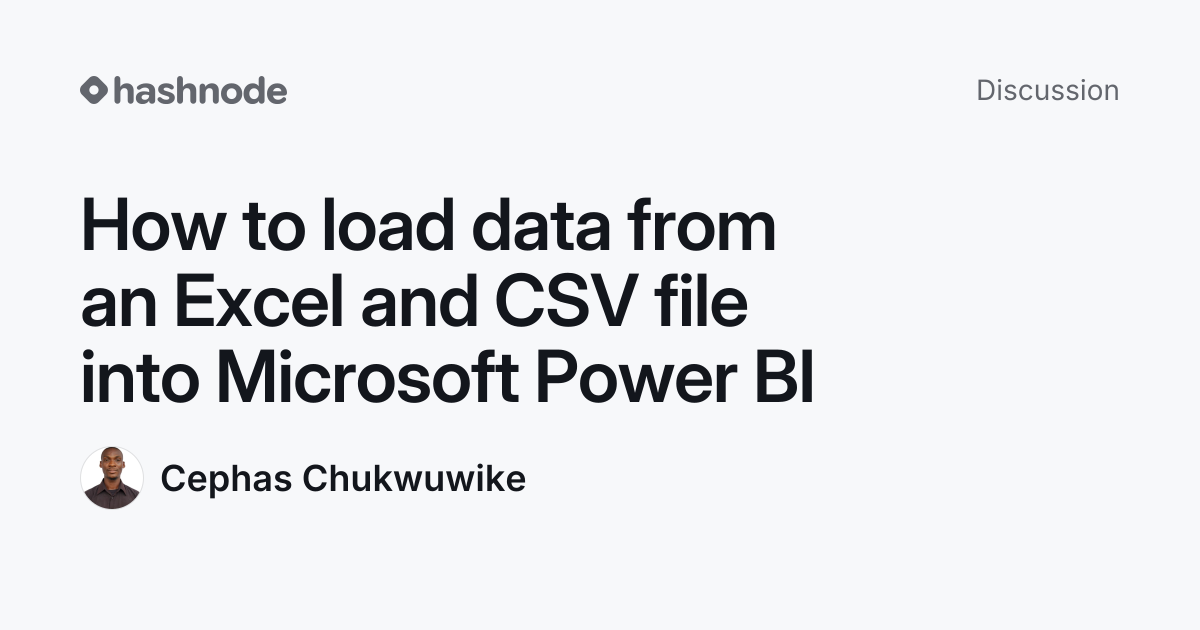 Discussion on "How to load data from an Excel and CSV file into ...
