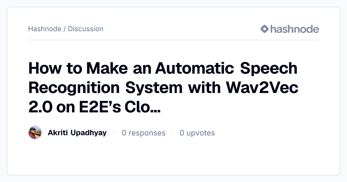 Discussion on "How to Make an Automatic Speech Recognition System with ...