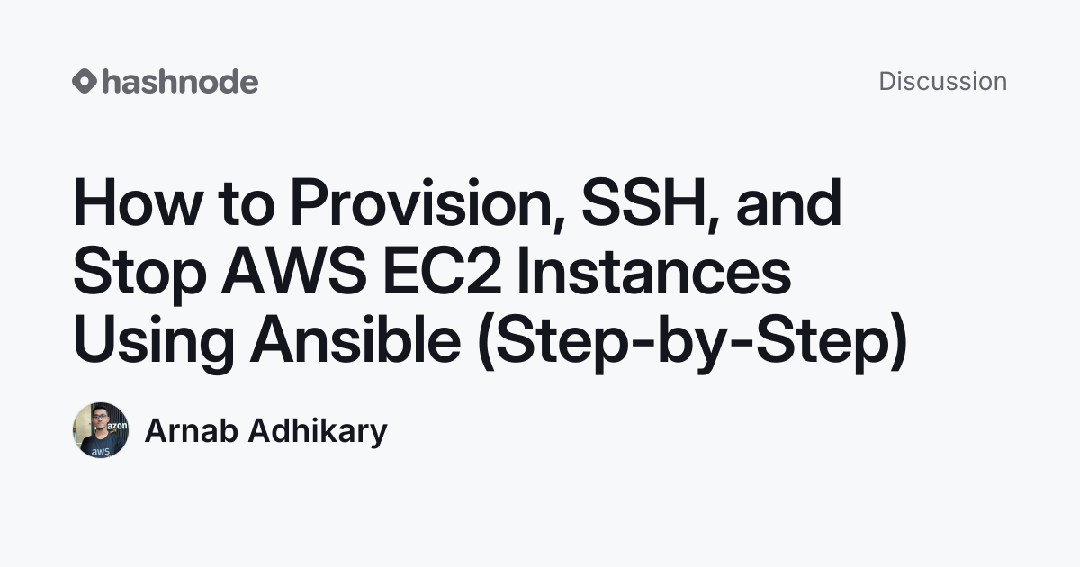 Discussion on "How to Provision, SSH, and Stop AWS EC2 Instances Using ...