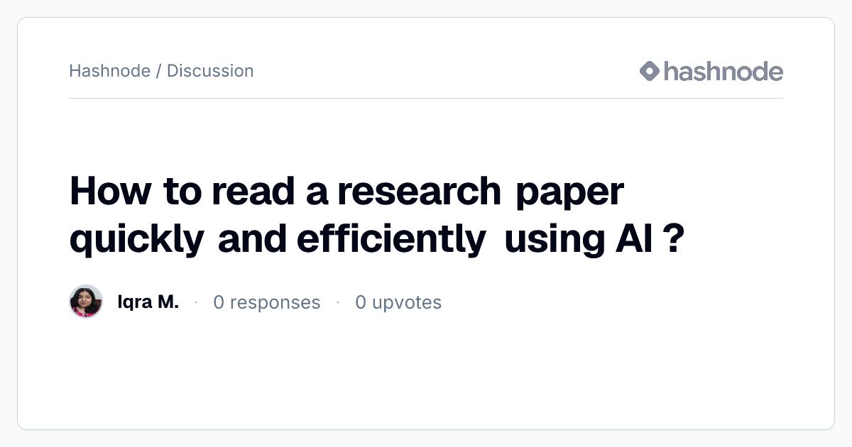 Discussion on "How to read a research paper quickly and efficiently ...