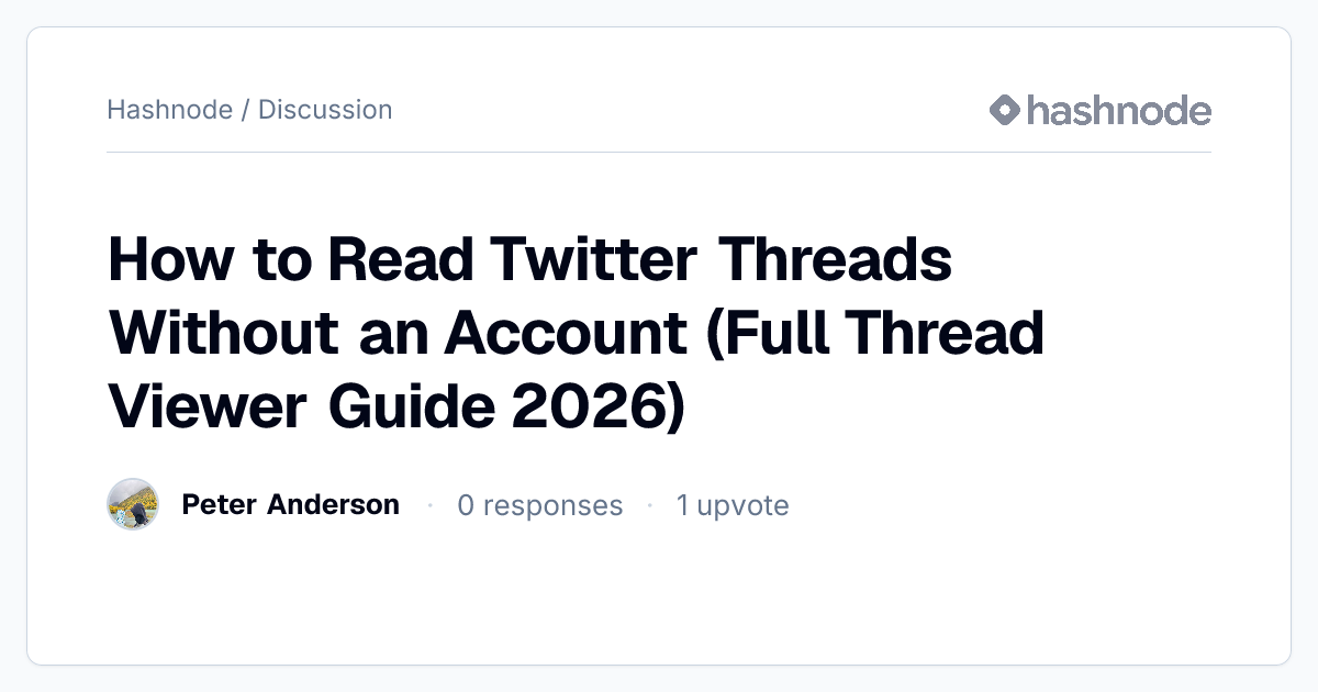 Discussion on "How to Read Twitter Threads Without an Account (Full ...