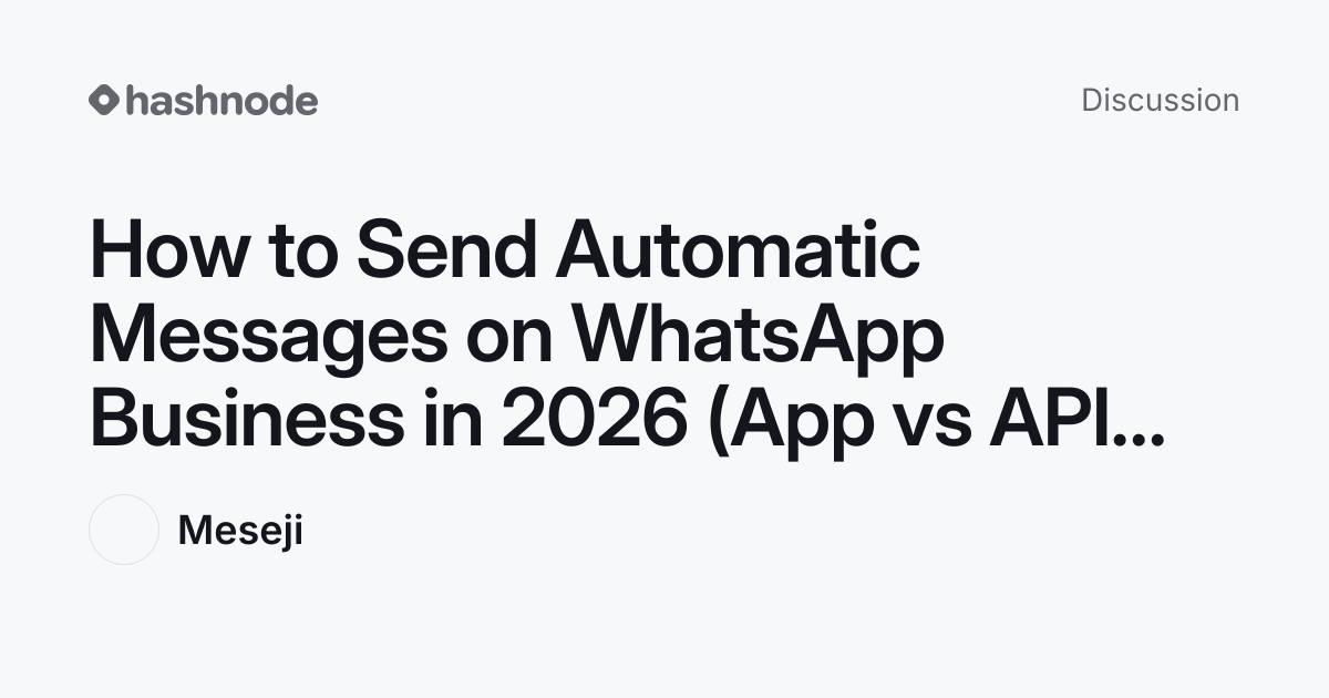 Discussion on "How to Send Automatic Messages on WhatsApp Business in ...