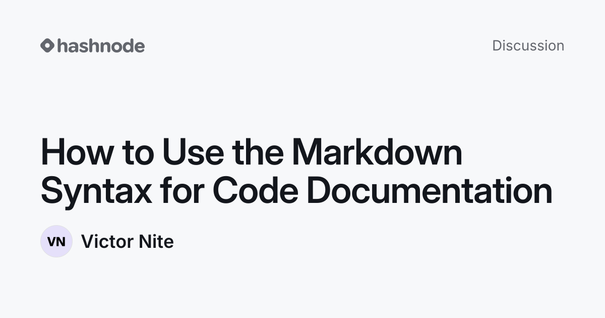 Discussion on "How to Use the Markdown Syntax for Code Documentation ...