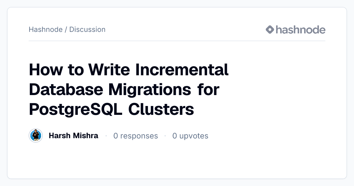 Discussion on "How to Write Incremental Database Migrations for ...