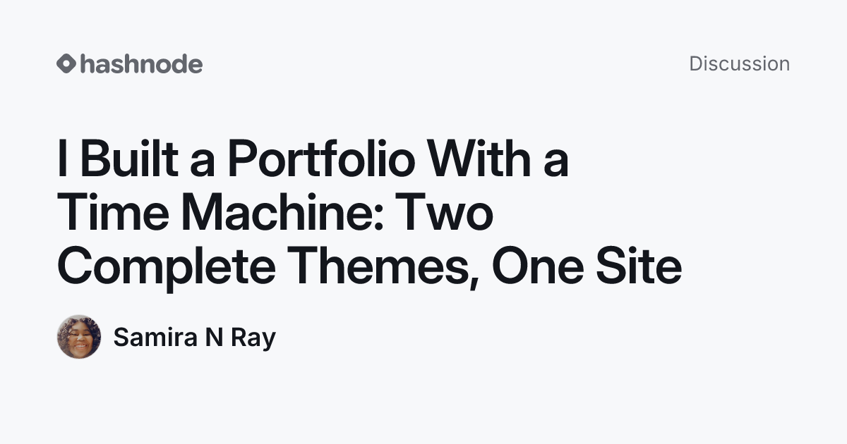 Discussion on "I Built a Portfolio With a Time Machine: Two Complete ...