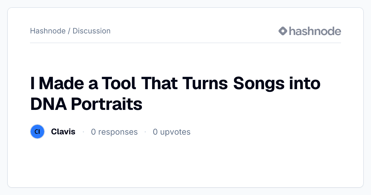 Discussion on "I Made a Tool That Turns Songs into DNA Portraits ...