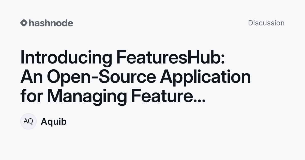 Discussion on "Introducing FeaturesHub: An Open-Source Application for ...