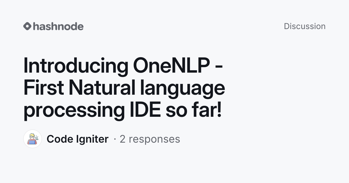 Discussion on "Introducing OneNLP - First Natural language processing ...