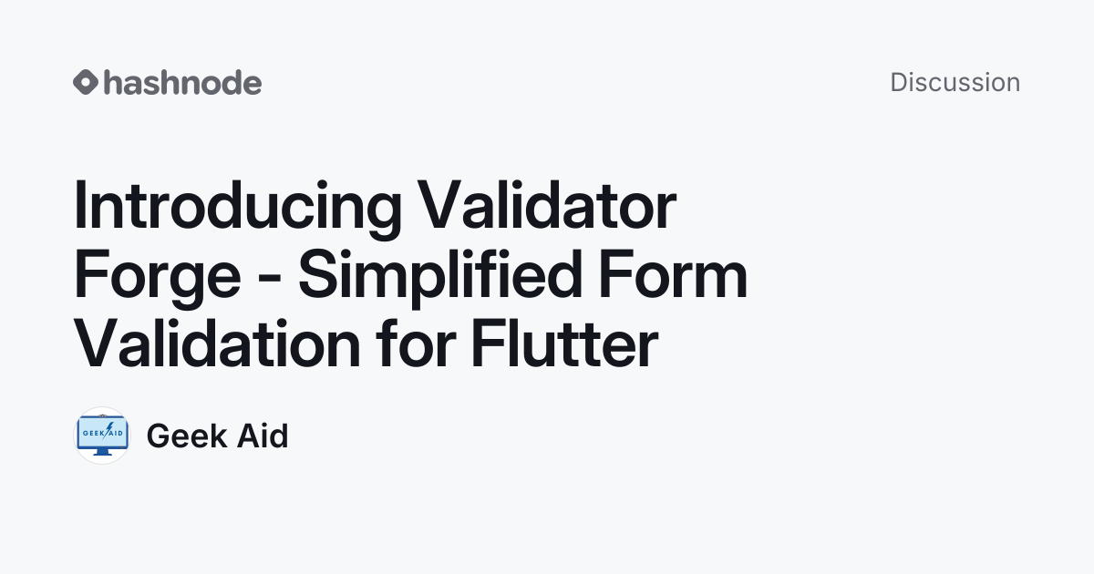 Discussion on "Introducing Validator Forge - Simplified Form Validation ...