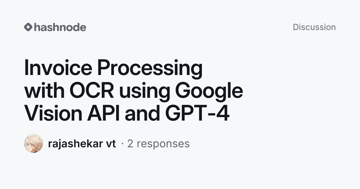 Discussion on "Invoice Processing with OCR using Google Vision API and ...