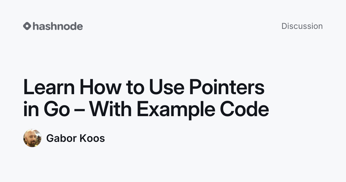 Discussion on "Learn How to Use Pointers in Go – With Example Code ...