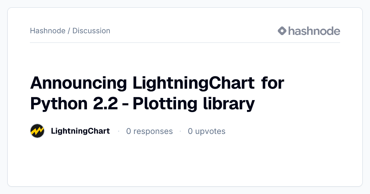 Discussion on "Announcing LightningChart for Python 2.2 - Plotting ...