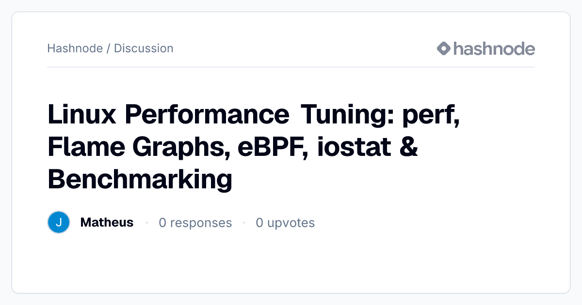 Discussion on "Linux Performance Tuning: perf, Flame Graphs, eBPF ...
