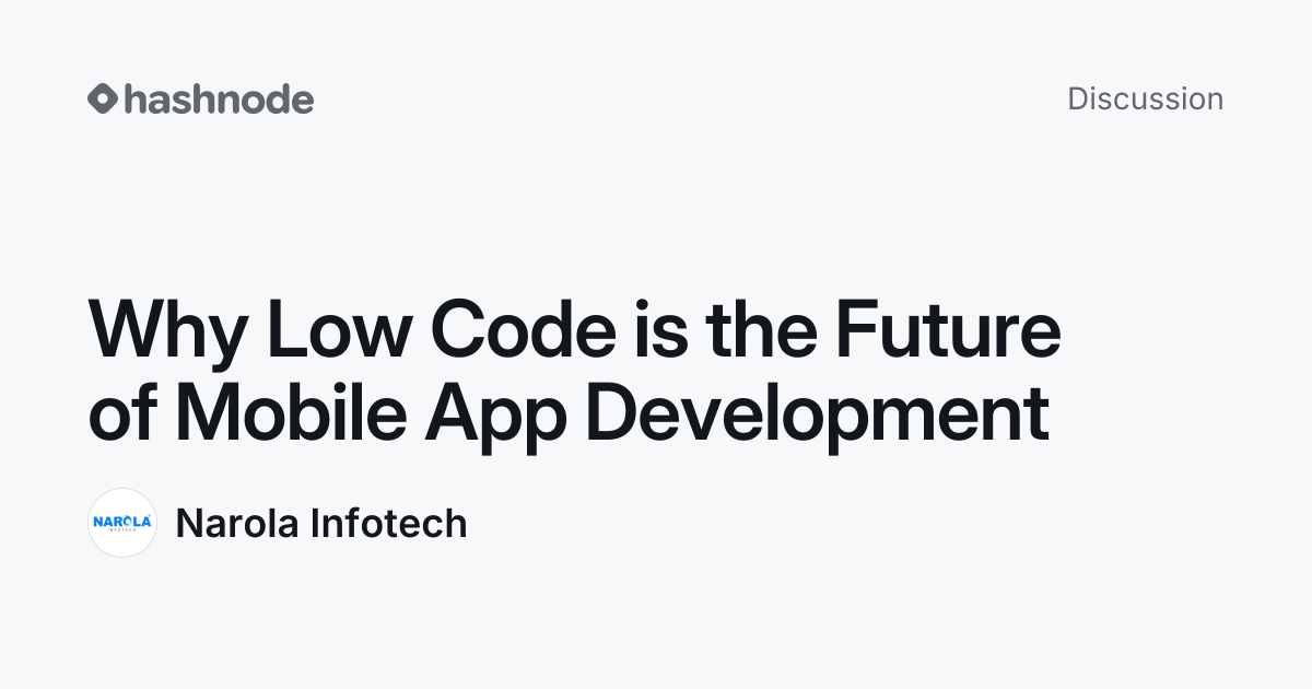 Discussion on "Why Low Code is the Future of Mobile App Development ...
