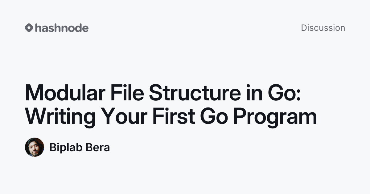 Discussion on "Modular File Structure in Go: Writing Your First Go ...