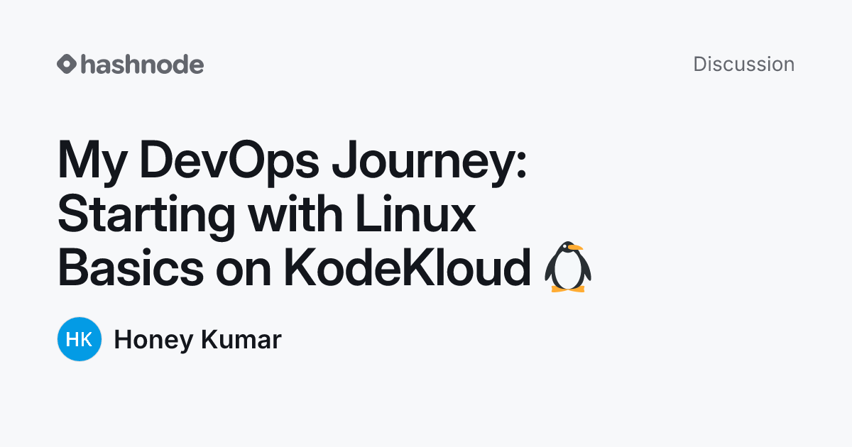 Discussion on "My DevOps Journey: Starting with Linux Basics on ...
