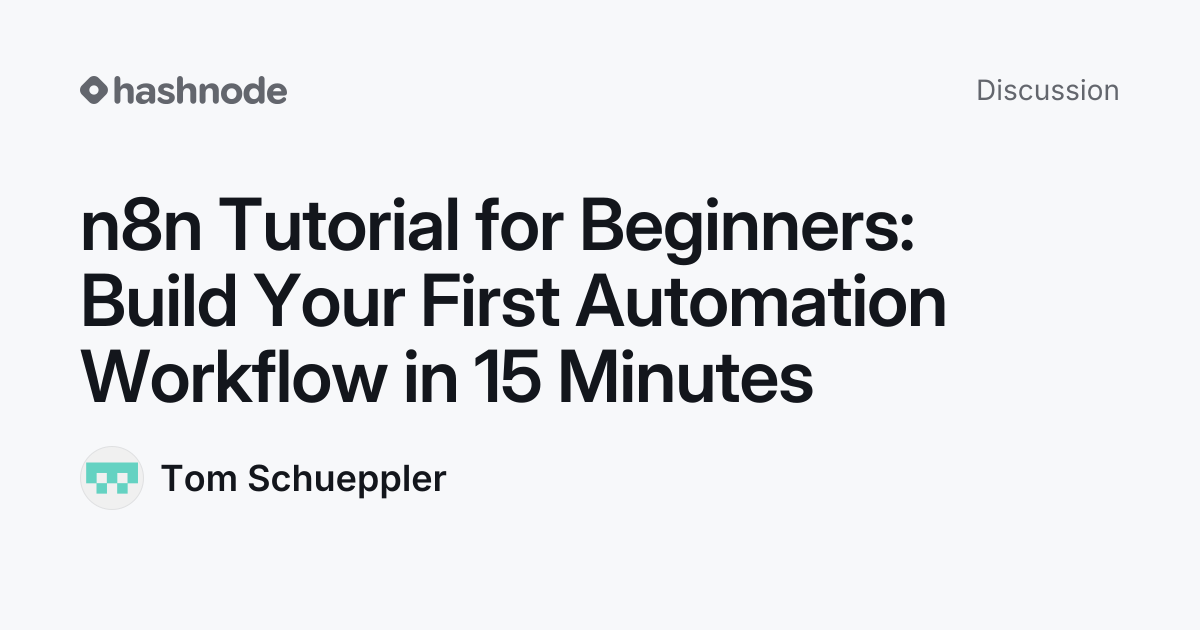 Discussion on "n8n Tutorial for Beginners: Build Your First Automation ...