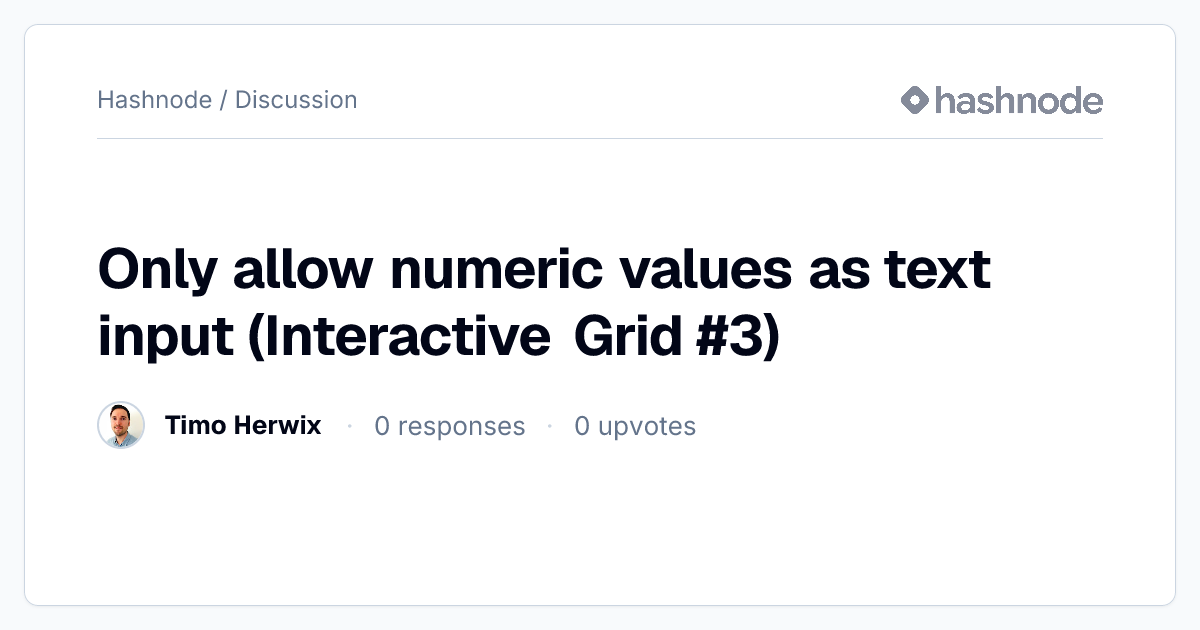 Discussion on "Only allow numeric values as text input (Interactive ...