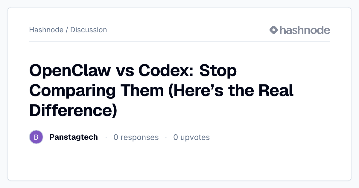 Discussion on "OpenClaw vs Codex: Stop Comparing Them (Here’s the Real ...