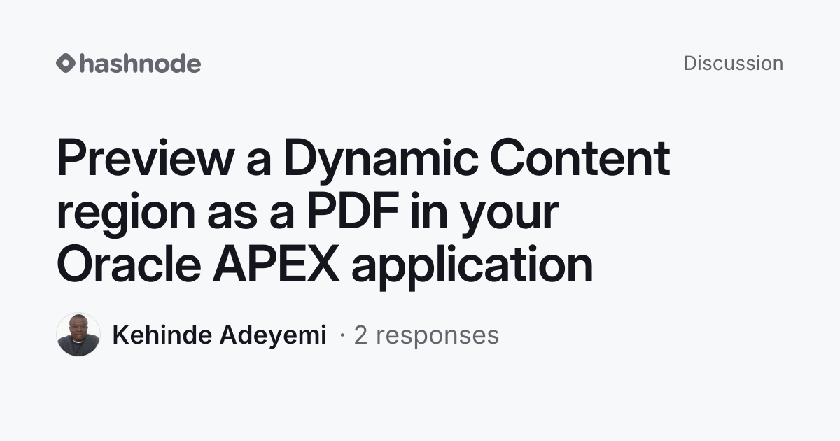 Discussion on "Preview a Dynamic Content region as a PDF in your Oracle ...